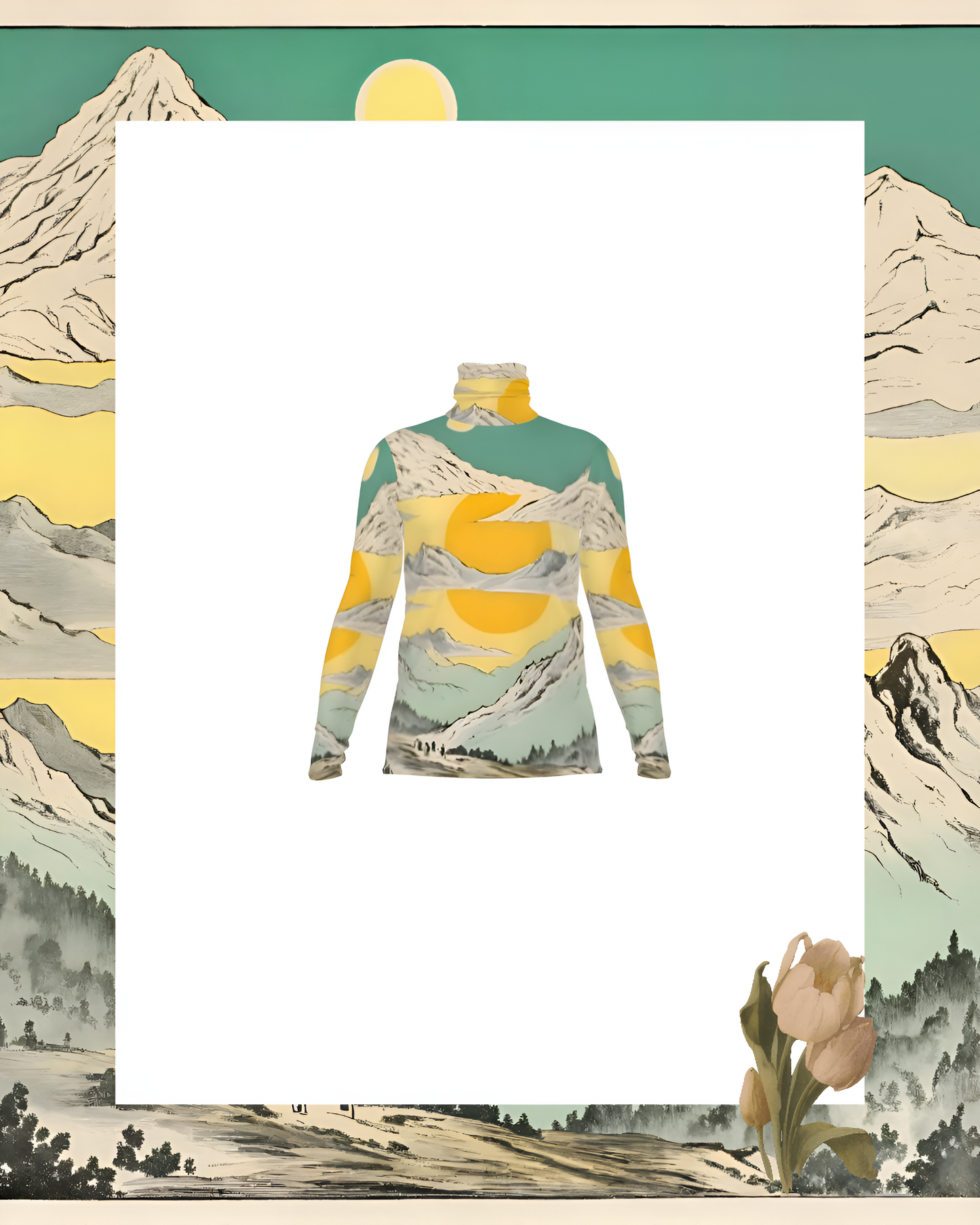 Mellow To Our Yellow Men’s Silky Jersey Roll Neck / Turtleneck