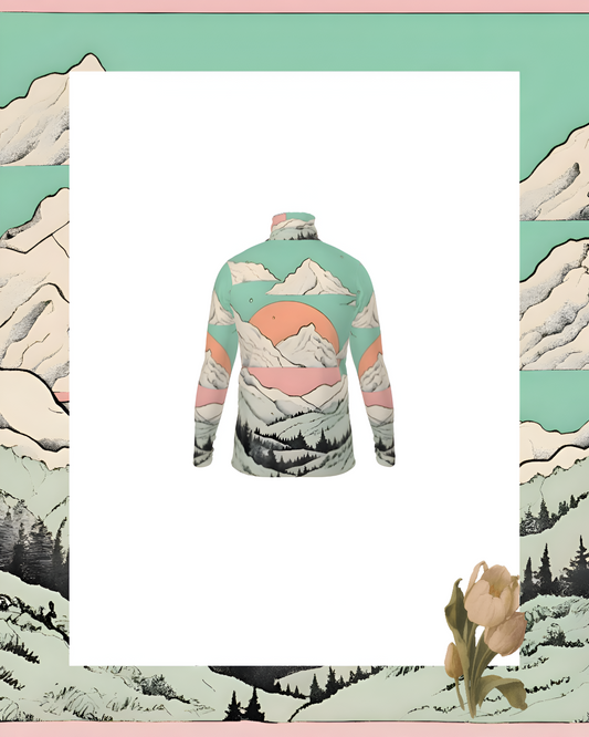 Peaches Over Pink Men’s Silky Jersey Roll Neck / Turtleneck