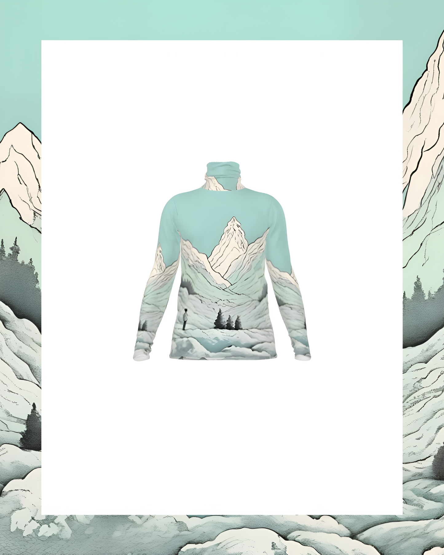 Cool Bleu Men’s Silky Jersey Roll Neck / Turtleneck
