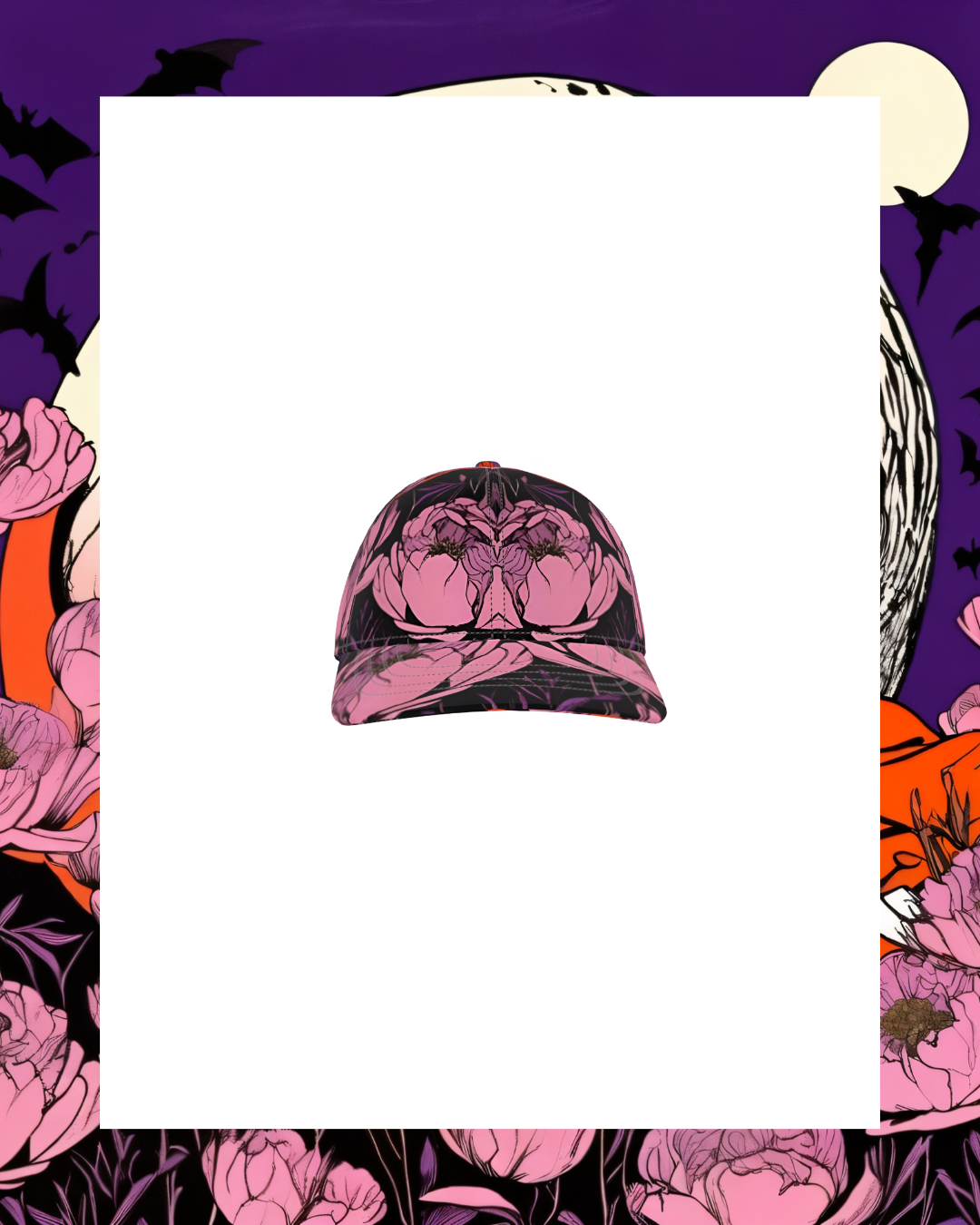 Women In Love Limited Edition Unisex Cotton Twill Midnight Peonia Baseball Cap