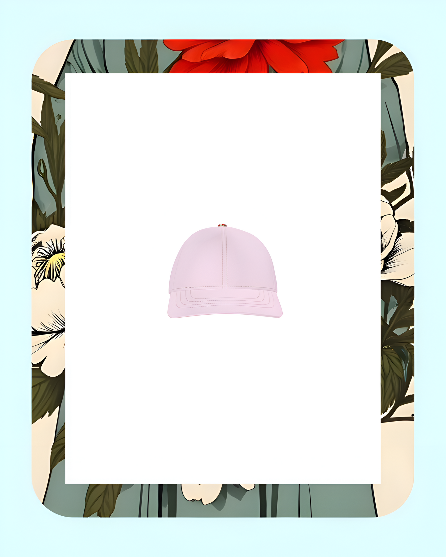 Fiore Nascosto Limited Edition Unisex Cotton Twill Baseball Cap In Baby Pink