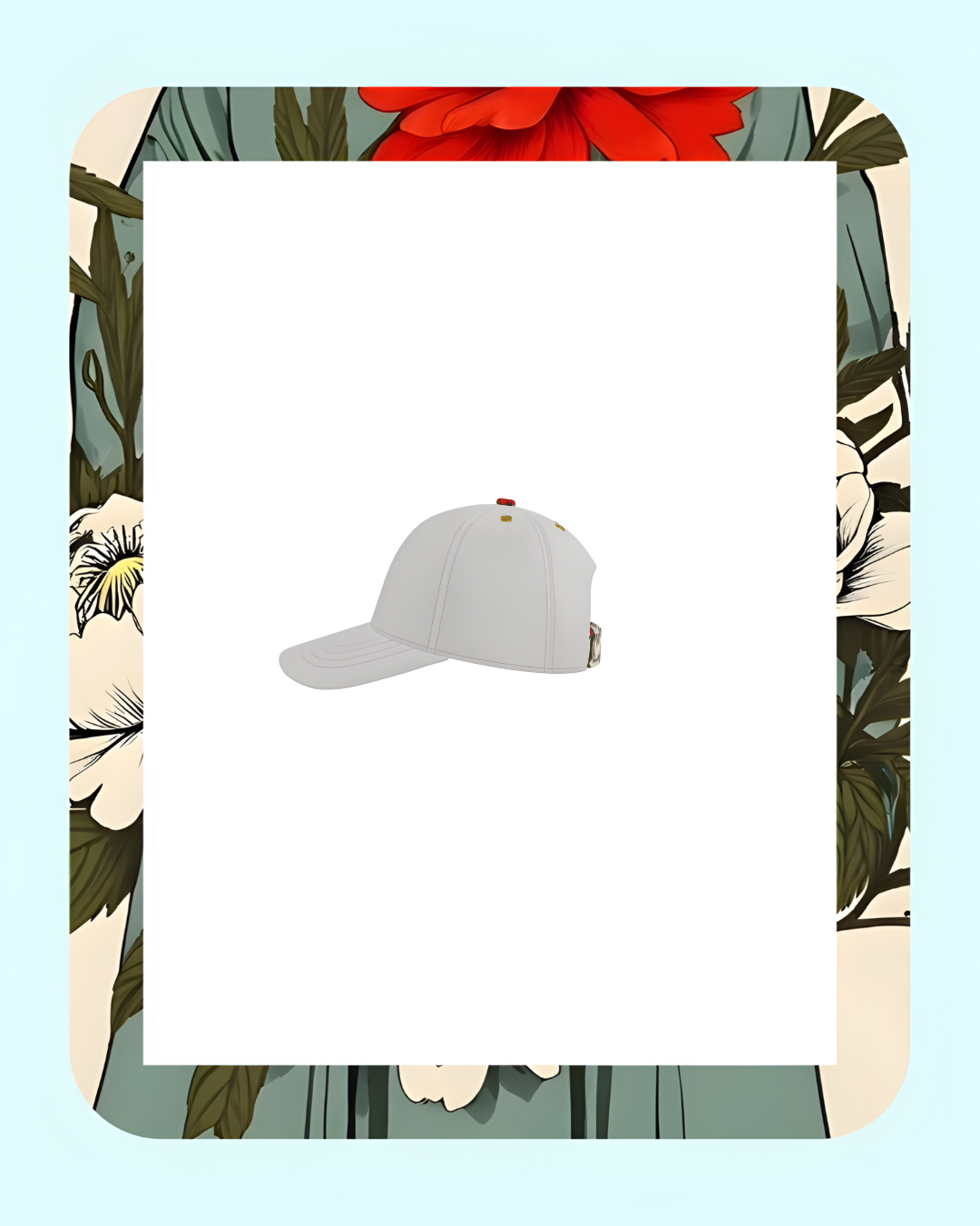 Fiore Nascosto Limited Edition Unisex Cotton Twill Baseball Cap In Soft Grey