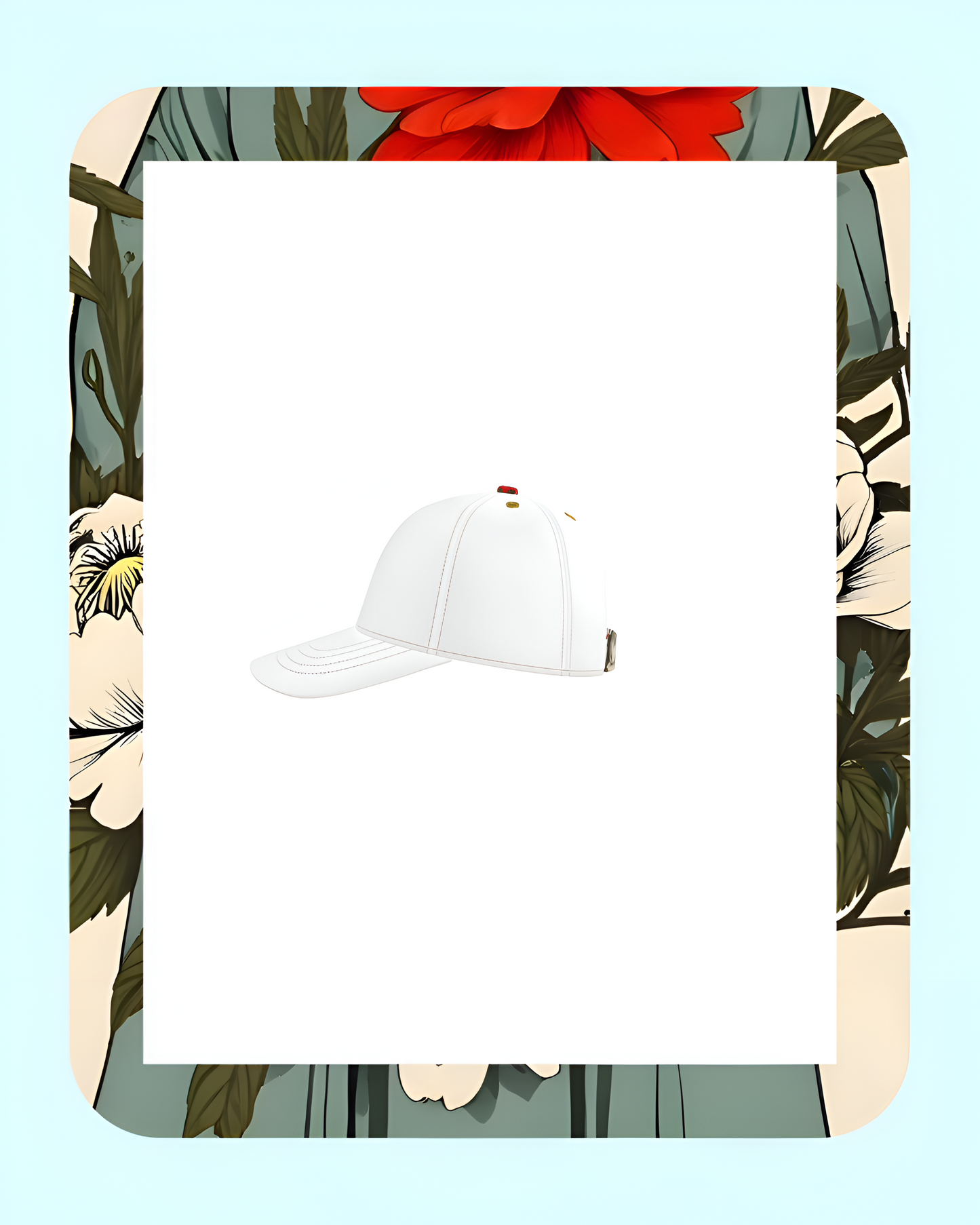 Fiore Nascosto Limited Edition Unisex Cotton Twill Baseball Cap In White