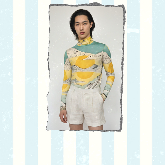 Mellow To Our Yellow Men’s Silky Jersey Roll Neck / Turtleneck