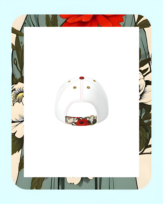 Fiore Nascosto Limited Edition Unisex Cotton Twill Baseball Cap In White
