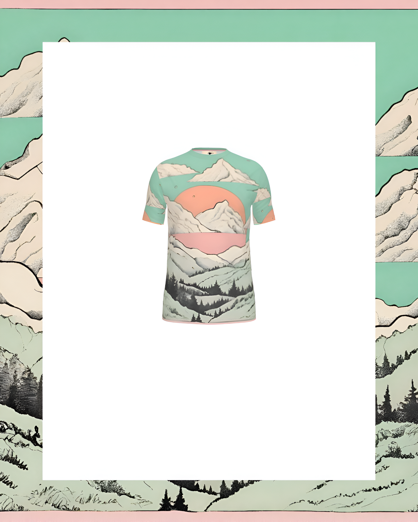 Peaches Over Pink Men’s Slim Fit Cotton T-Shirt