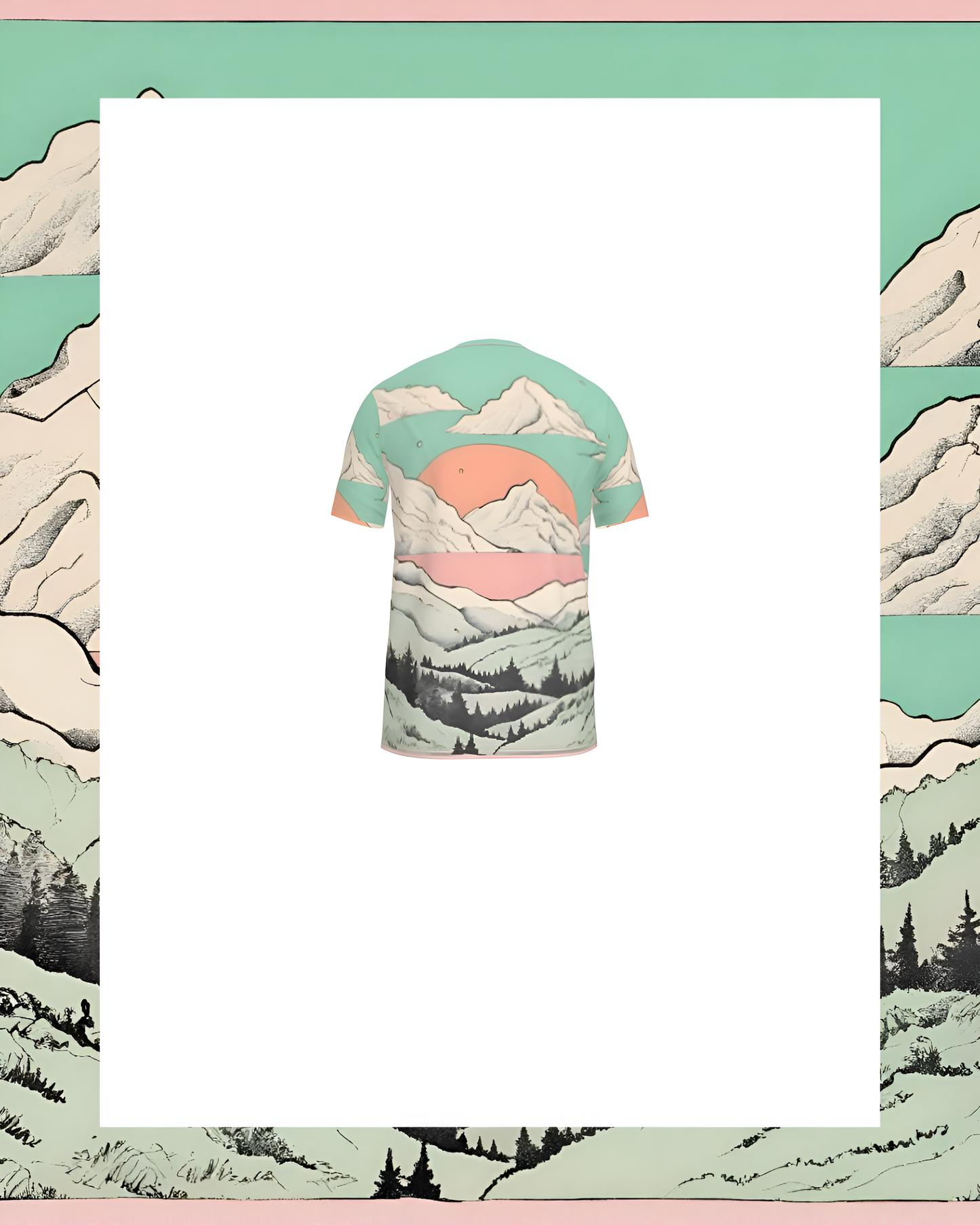 Peaches Over Pink Men’s Slim Fit Cotton T-Shirt