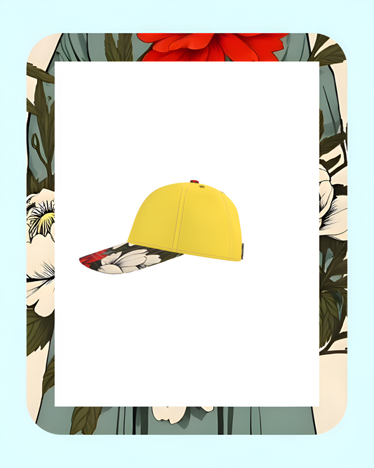 Fiore Nascosto Limited Edition Unisex Cotton Twill Floral Baseball Cap In Yellow