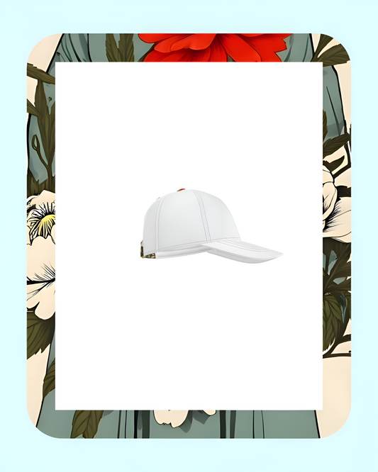 Fiore Nascosto Limited Edition Unisex Cotton Twill Baseball Cap In White