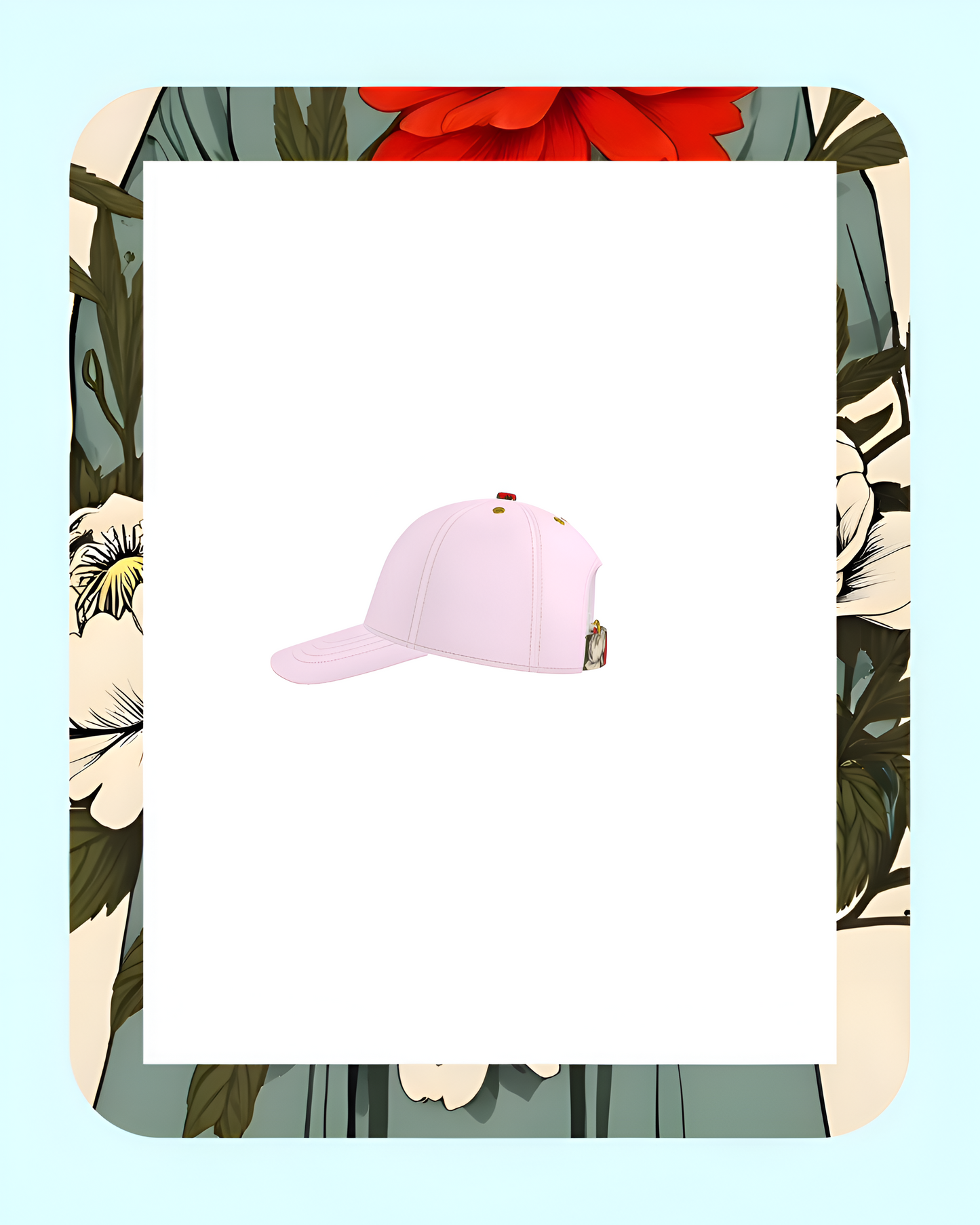 Fiore Nascosto Limited Edition Unisex Cotton Twill Baseball Cap In Baby Pink