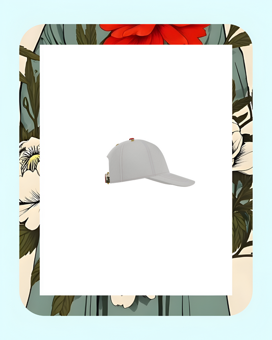 Fiore Nascosto Limited Edition Unisex Cotton Twill Baseball Cap In Soft Grey