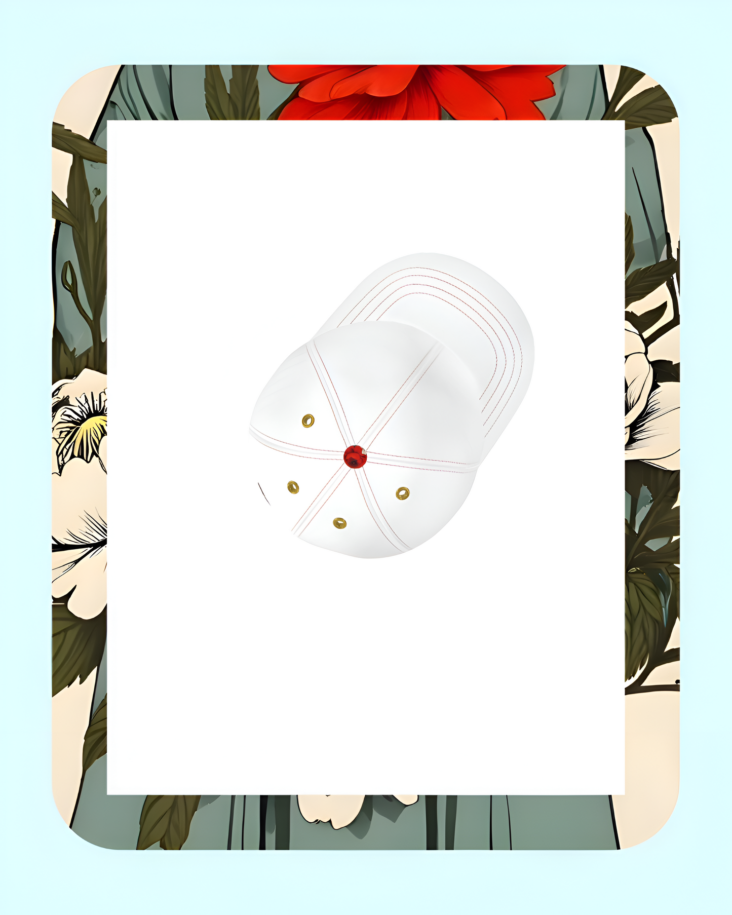 Fiore Nascosto Limited Edition Unisex Cotton Twill Baseball Cap In White