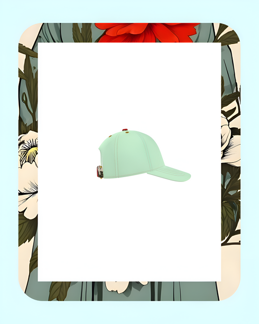 Fiore Nascosto Limited Edition Unisex Cotton Twill Baseball Cap In Light Green